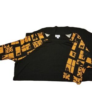 Lularoe Randy Black & Orange Halloween Print Small